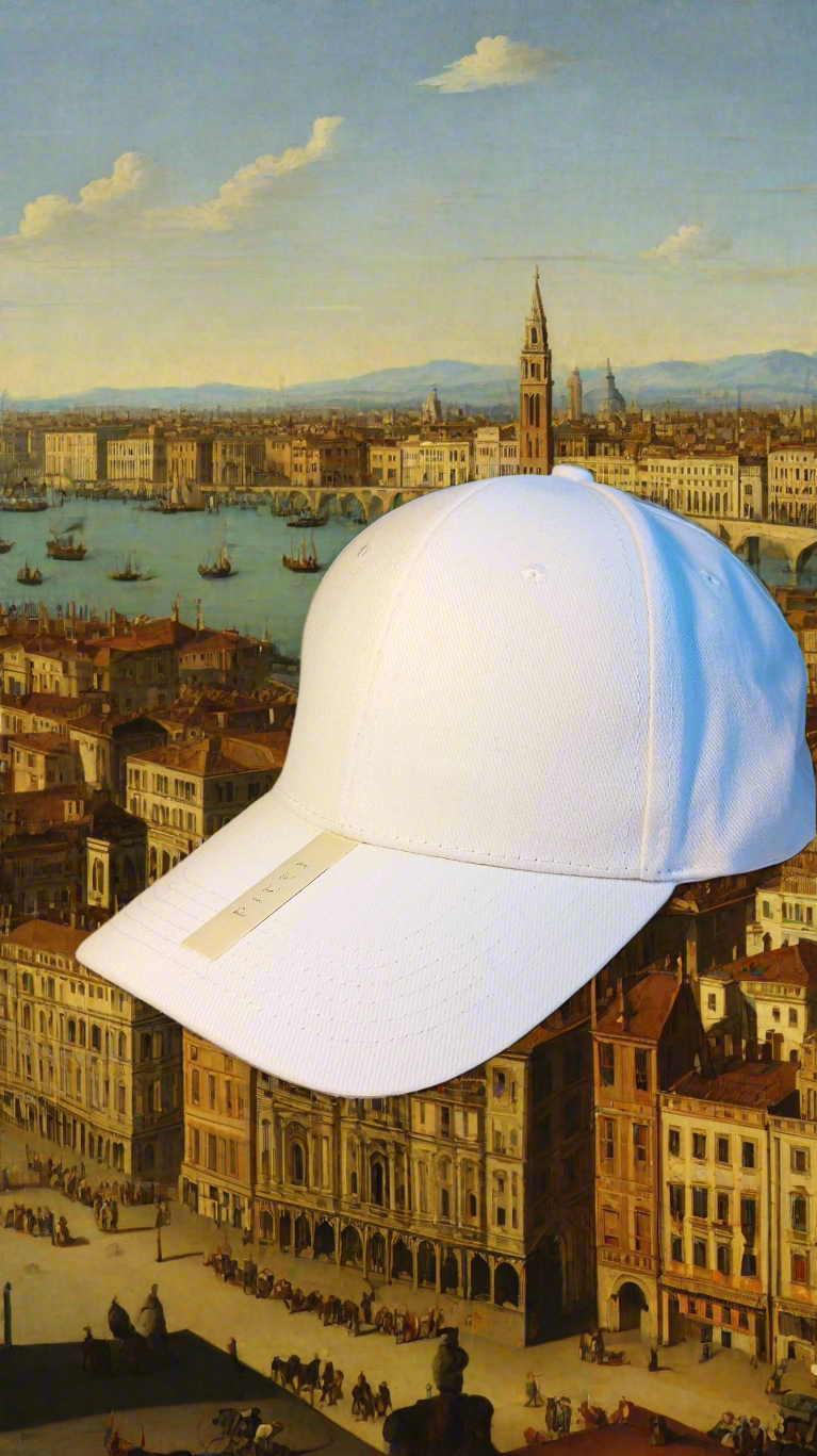 Cappello Baseball PITTI Bianco e Marrone - Eleganza Italiana